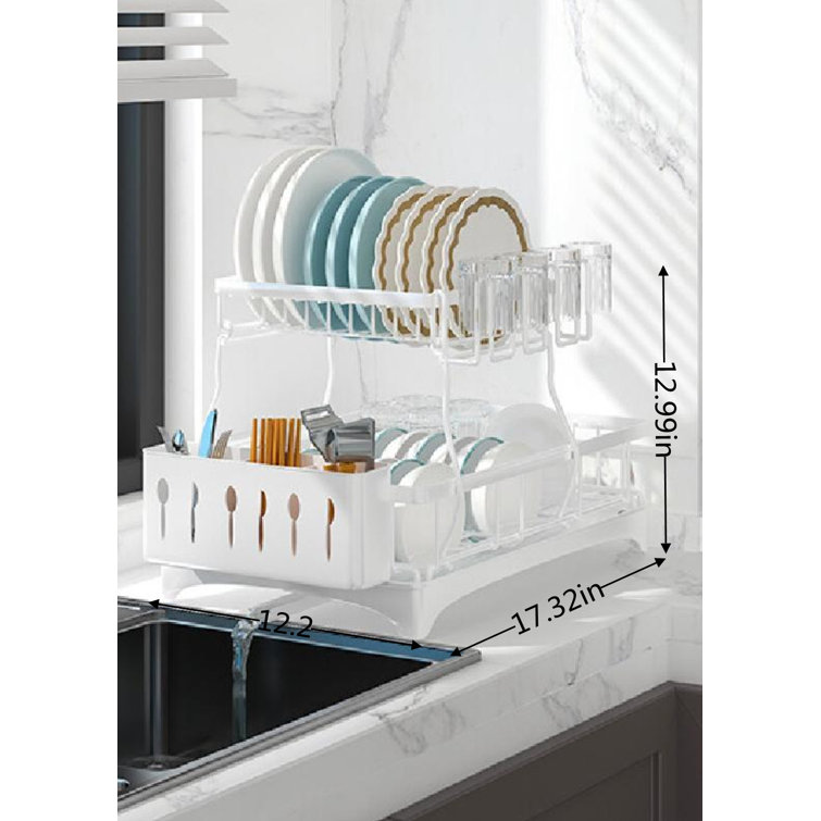 Umber Rea Stainless Steel Countertop Dish Rack Wayfair Canada